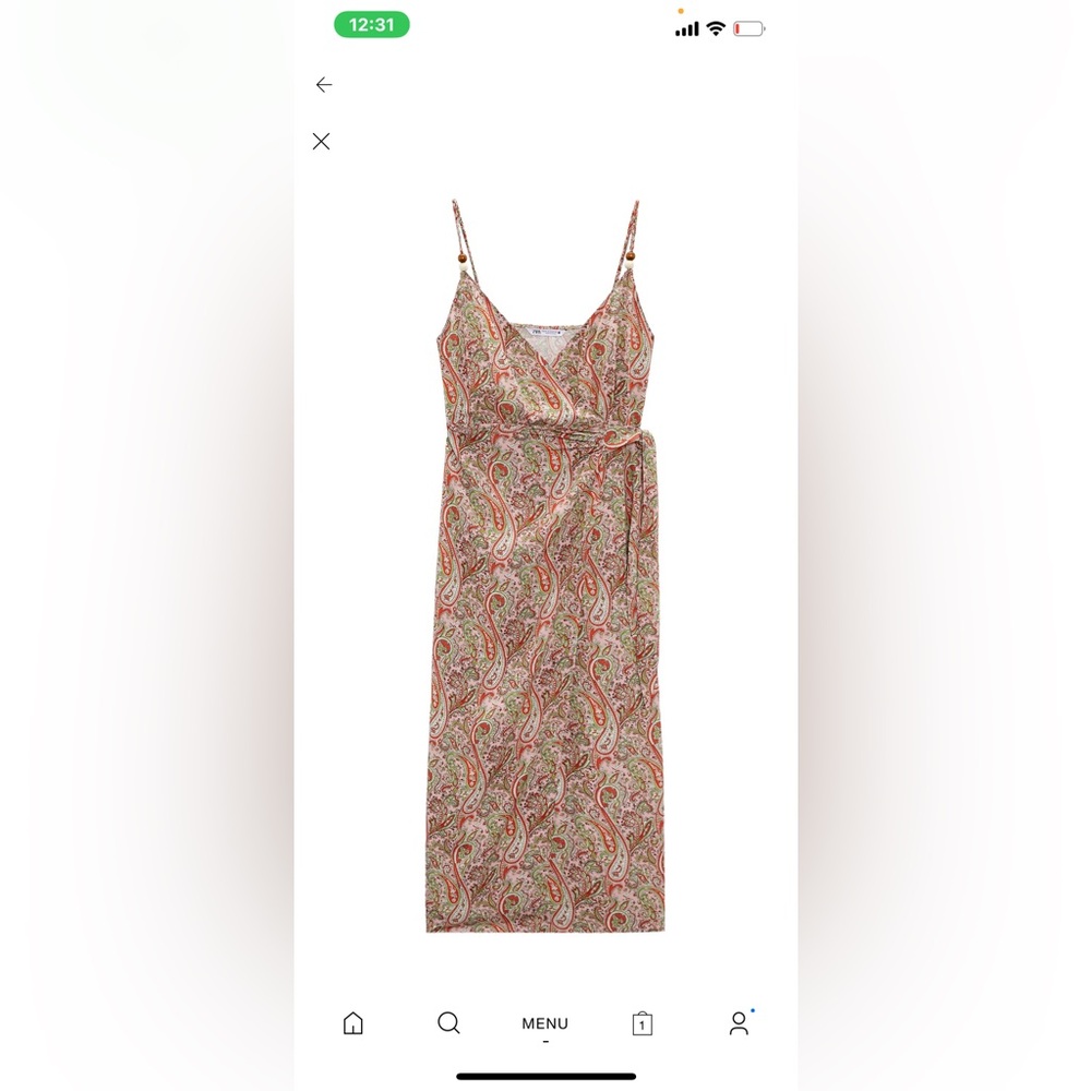 Zara Paisley Print wrap Maxi Dress